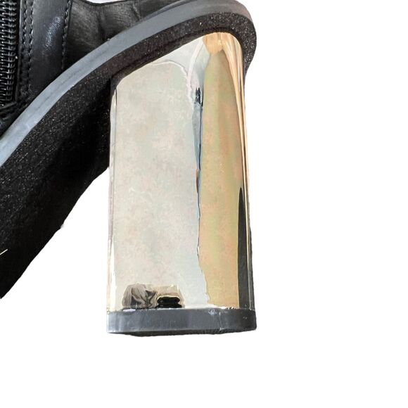 Chinese Laundry Womens Booties Remi Mirror Heeled Black Silver Party Size 9 - Picture 6 of 15